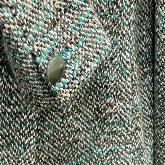 Ann Taylor Loft Womens Size 8 Tweed Coat With Faux Fur Collar Button Closure - Picture 9 of 10